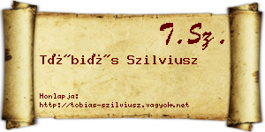 Tóbiás Szilviusz névjegykártya